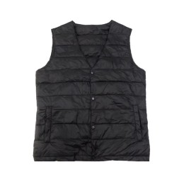 Design pure black quilted vest jacket Customized women's black slim pocket light down vest J1043 Design pure black quilted vest jacket Customized women's black slim pocket light down vest J1043